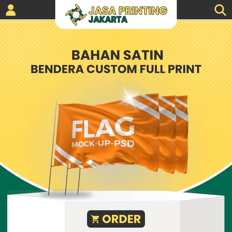 Tempat Cetak Murah Bendera Custom Full Print Bahan Satin