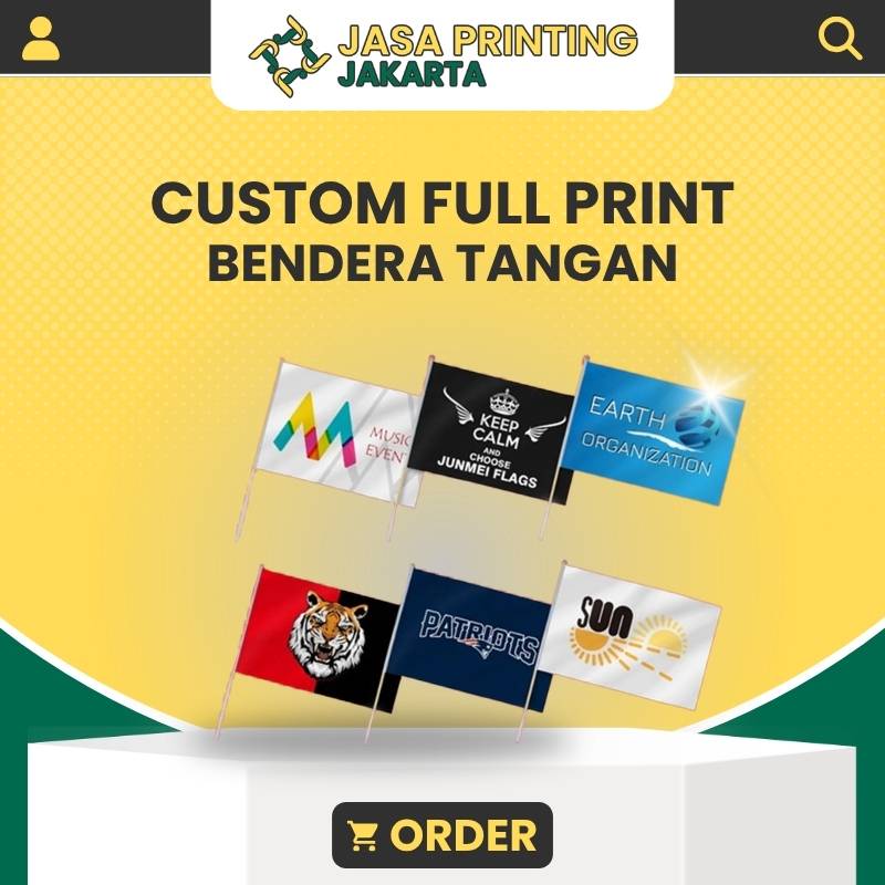 Tempat Cetak Murah Bendera Tangan Custom Full Print