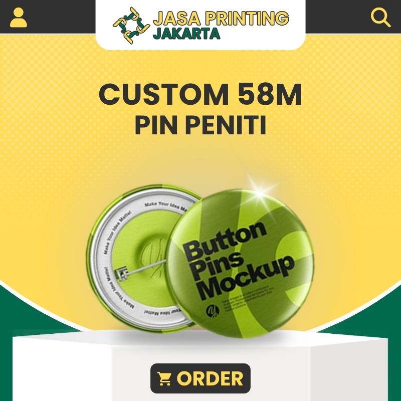 Tempat Cetak Murah Custom 58mm Pin Peniti