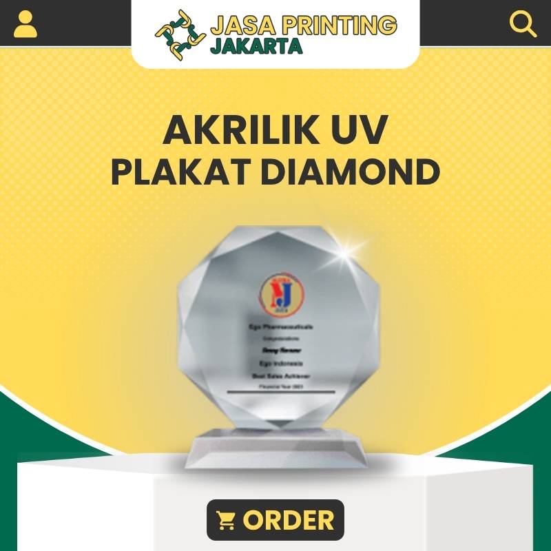 Tempat Cetak Murah Plakat Diamond Akrilik UV