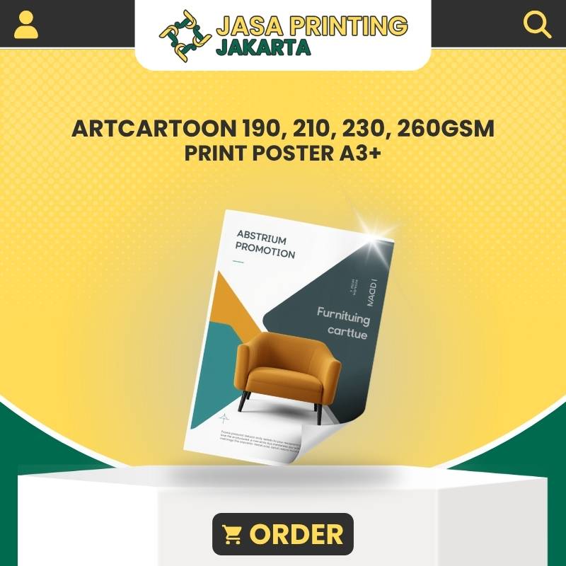 Tempat Cetak Murah Art Cartoon 190, 210, 230, 260 GSM Print Poster A3+